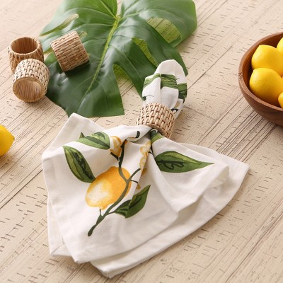 Natural Rattan Woven Napkin Rings Set of 6