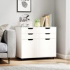 Costway 4 Drawer File Cabinet Rolling Printer Stand with Wheels Wooden Chest of Drawers - 2 of 4