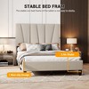 King Upholstered Platform Bed Frame - Full Size Modern Linen Headboard with Heavy Duty Metal Frame & Wood Slat Support, No Box Spring Needed, - 4 of 4