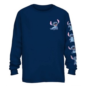 Mens Lilo and Stitch Tee - Mens Classic Lilo and Stitch Long Sleeve T-Shirt - 1 of 4