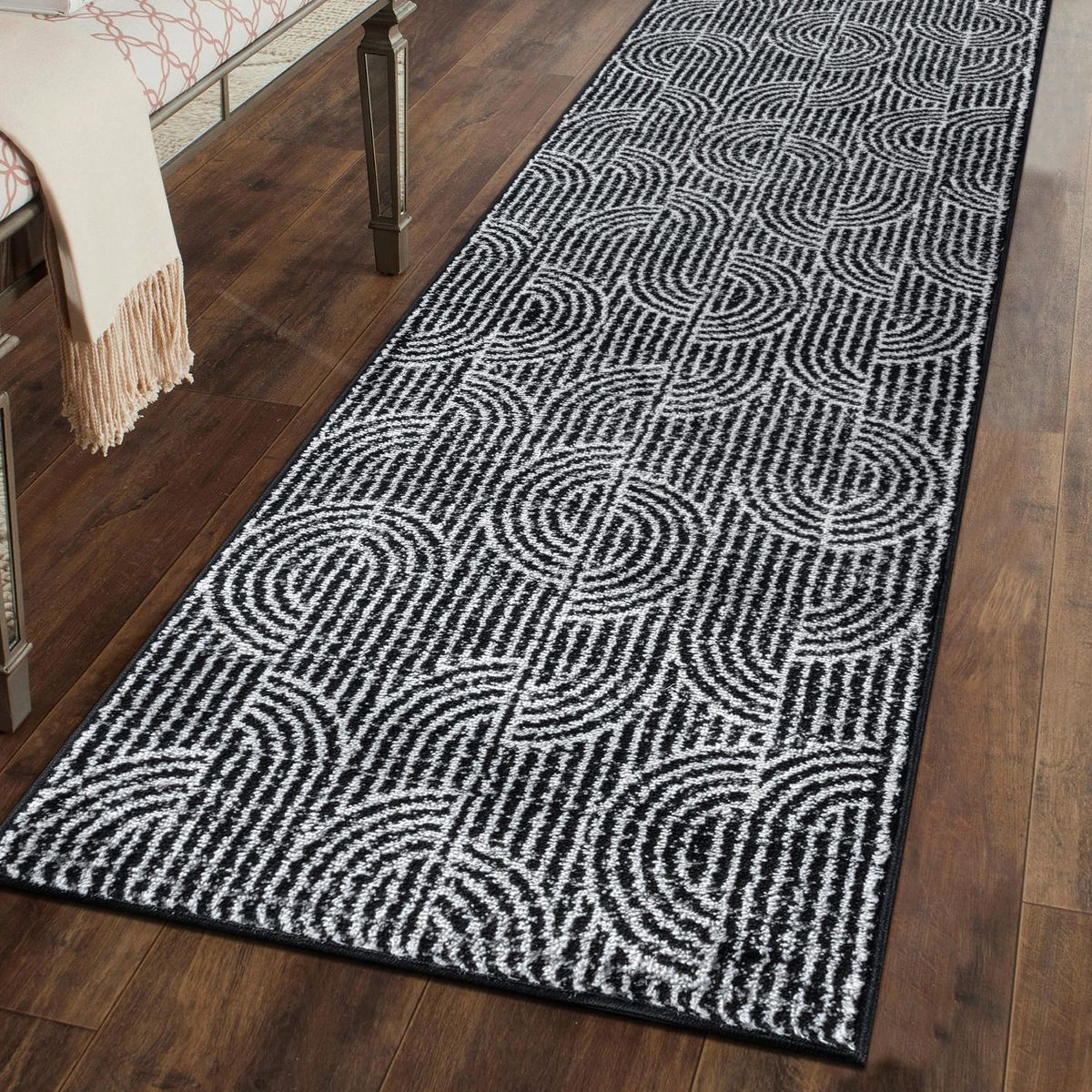 World Rug Gallery Modern Arch Pattern Stripe Area Rug: Geometric, Rectangle, Low Pile, Stain-Resistant - thumbnail 10