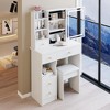 Nicbex Small Vanity Desk Sliding Mirror, Hidden Storage, Minimalist Dressing Table for Bathroom/Dorm Rooms - 3 of 4