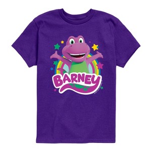 Boys' Barney Logo Short Sleeve Graphic T-Shirt - Purple - Large
