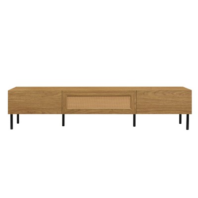 LIVAREEmlen TV Stand for TVs up to 80'' , Modern Farmhouse Media Console with Metal Legs, TV Cabinet for Living Room, Home Theatre