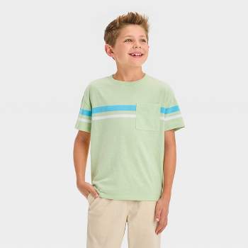 Boys' Short Sleeve Horizontal Chest Striped T-Shirt - Cat & Jack™