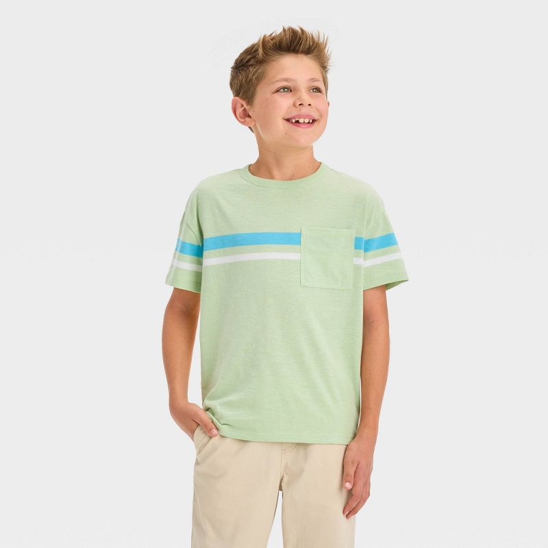 Boys' Short Sleeve Horizontal Chest Striped T-Shirt - Cat & Jack™, 1 of 5