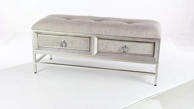 Contemporary Linen Storage Bench Beige - Olivia &#38; May, 2 of 18, play video