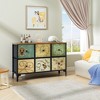 ZACHVO 6-Drawer Baroque florals Fabric Dresser – Vintage Printed Fronts, Water-Resistant Wood Top, Anti-Tip & 4 Adjustable Feet - 2 of 4