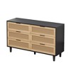 51.18"6-Drawers Rattan Storage Cabinet Rattan Drawer with White Drawer Slides,for Bedroom,Living Room - 4 of 4