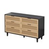 6-Drawer Rattan Dresser, Storage Cabinet with White Drawer Slides for Living Room and Bedroom 4W - ModernLuxe - image 4 of 4