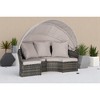5-Piece Patio Wicker Daybed Set with Retractable Canopy, Storable Side Table, and Washable Cushions – Outdoor Furniture Set - 4 of 4