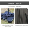 DOMETOUR 15' Steel Rectangular Patio Umbrella w/ Base, Sun Protection & Crank for Deck Pool Patio, Dark Gray - 3 of 4