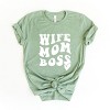 Simply Sage Market Wife Mom Boss Wavy Heart Short Sleeve Tee - 3 of 4
