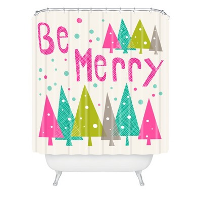 Be Merry Shower Curtain Pink - Deny Designs