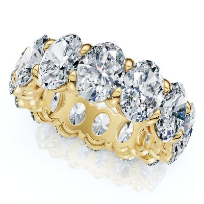 Pompeii3 8Ct Oval Diamond Eternity RIng 14k Gold Platinum Band Lab Created