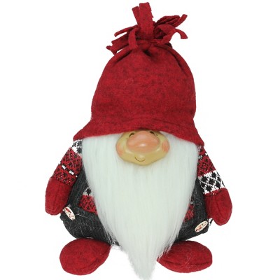 Northlight 9.5" Charcoal Gray and Red "Doug" Gnome Christmas Tabletop Decoration