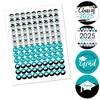 Big Dot of Happiness 2025 Teal Graduation Party Round Candy Sticker Favors - Labels Fits Chocolate Candy (1 Sheet of 108) - 2 of 4