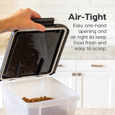 Clear Black Airtight Plastic Pet Food Storage Container