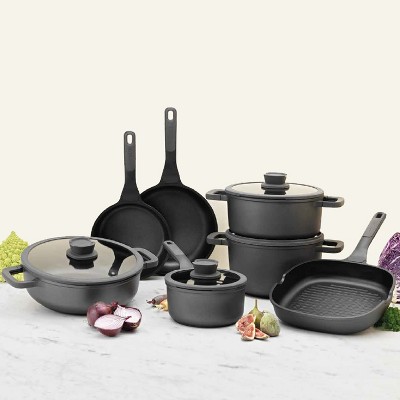 Berghoff Graphite 4pc Cookware Set With Glass Lids, Recycled 18/10  Stainless Steel : Target