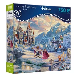 Ceaco Disney Thomas Kinkade: Beauty and the Beast Winter Enchantment Jigsaw Puzzle - 750pc