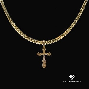 Aria Jeweler inc Chain with Elegant Gold Crucifix - 1 of 4