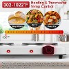 Angel Sar Portable Infrared Dual Hot Plate, 2 Burner Electric Cooktop with Stepless Temp Control 302°F-1022°F, Auto Shut-Off, for Dorms/RV/Camping - 4 of 4