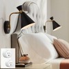 360 Lighting Venice Modern Wall Lamps Set of 2 with Smart Sockets Matte Black Brass Plug-In 6 1/4" Fixture Adjustable Shades for Bedroom - 2 of 4