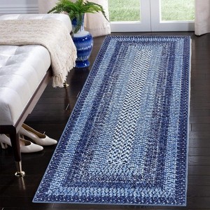 Acekool 9x12 Washable Area Rug, Modern Printed Braided Look, Non-Slip, Stain Resistant Large Brown Carpet for Bedroom, Living Room, Dining Room - 1 of 4