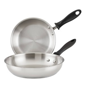 Farberware Reliance 2pc Stainless Steel Skillets: Dishwasher-Safe, Phenolic Handle, Induction Compatible - 1 of 4