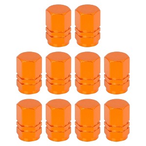 Unique Bargains Tire Stem Valve Caps Wheel Valve Covers Car Dustproof Hexagon Shape Aluminium Alloy Tire Cap 0.63"x0.39" 10  Pcs - 1 of 4