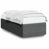 vidaXL Twin Upholstered Bed Frame - Dark Gray Fabric Slatted Mattress Base, 74.8" x 39.4", Modern Platform Bedstead - 3 of 4
