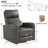 Manual Reclinder, 360¡ã Swivel Rocking Glider Reclinder Chair, Soft Faux Leather Upholstered Sofa Chair with Ergonomic Backrest for Adults - 2 of 4