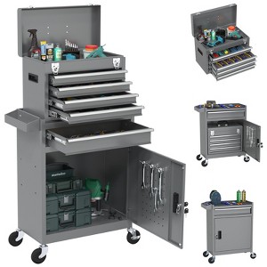 Huxxion 5-Drawer Rolling Tool Chest Tool Storage Box Removable Tool Cabinet - 1 of 4