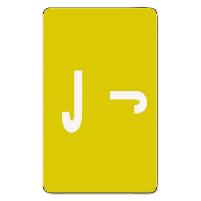 Smead Alpha-Z Color-Coded Second Letter Labels Letter J Yellow 100/Pack 67180