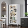 KWPZQEB 65" Tall Metal Kitchen Pantry Storage Cabinets, 6 Tier Cupboard with Adjustable Shelves and Wheels, Storage Cabinet for Dining Room - 3 of 4