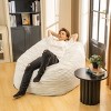 TIRAMISUBEST Faux Fur Bean Bag Chair - Plush Memory Foam Lounger, Super Soft Lazy Sofa for Living Room, Bedroom & Dorm, White - 3 of 4