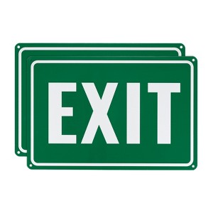 Unique Bargains Aluminum Reflective Rust Free Waterproof Exit Sign 2 Pcs - 1 of 4