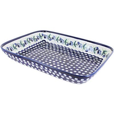 Blue Rose Polish Pottery Sweet Annie Extra Large Rectangular Baker