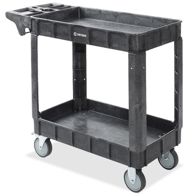 Dryser Utility Cart with Wheels, Heavy Duty 550 lb. Capacity with Shelves - Rolling Service Cart with 5" Swivel Wheels for Warehouse, Garage, Cleaning, 1 of 7