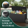 Infurnic Deck Boxes, Outdoor Patio Storage Box with Handle, Waterproof Box for Storage Patio Furniture Garden Tools, Black, 48"*21.5"*25.6" - 3 of 4