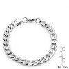 Steeltime Men's stainless steel 8" Cuban bracelet. Color Options: Silver, Gold - 3 of 4