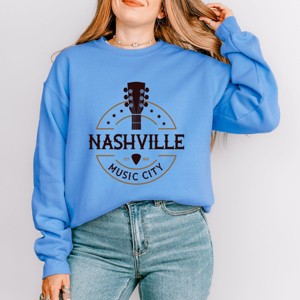 Simply Sage Market Nashville Music City Guitar Sweatshirt - 1 of 4