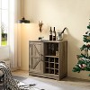 NicBex 39.37"/31.5" Farmhouse Sideboard,Kitchen Storage Cabinets with Drawers and Storage Shelves,Gray/Espresso - 2 of 4