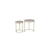 16" Marble Nesting Coffee Table Set of 2 with Golden Metal Legs, Space-Saving Modern Design for Living Room or Apartment - 3 of 4