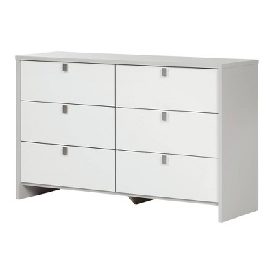 Cookie 6-Drawer Double Dresser  Soft Gray and Pure White  - South Shore