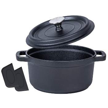 Pre-Seasoned Cast Iron Dutch Oven/Fry Pot with Basket and Stainless Ha –  Richard's Kitchen Store