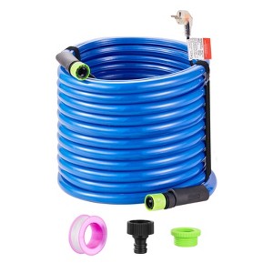VEVOR 75ft Heated Water Hose for RV, Heated Drinking Water Hose Antifreeze to -45°F, Automatic Self-regulating,5/8" I.D. with 3/4" GHT Adapter, Blue - 1 of 4