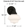 Possini Euro Design Astrid Modern Wall Light Sconces Set of 2 Black Hardwire 7 1/2" Fixture Opal White Schoolhouse Glass for Bedroom Bathroom Vanity - 4 of 4