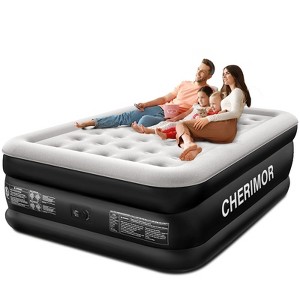 Cherimor, Queen Air Mattress, 18" High, Built-in Pump, Leak-Tested, Fast Inflate Bed, 800 lb Support - 1 of 4