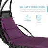 Best Choice Products Hanging Curved Chaise Lounge Chair Swing for Backyard, Patio w/ Pillow, Shade, Stand - 4 of 4
